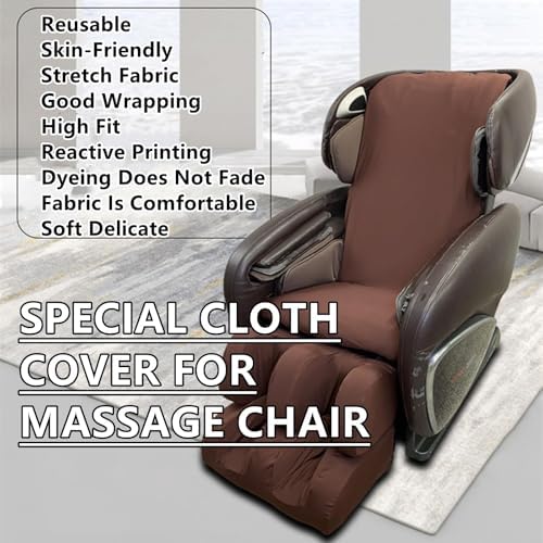 Full Body Massage Chair Cover-Shiatsu Slipcover Recliner Chair Cover,Universal Washable Stretch Fabric Armchair Slipcovers,Dust Protection Sofa Covers,Brown,Foot