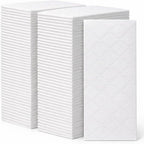 100 Count Luxury Linen-Feel Guest Towels – Thick, Soft & Absorbent Cloth-Like Disposable Hand Napkins for Bathroom, Dinner Parties, Weddings & Special Events