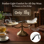 Frameless Reading Glasses with Clear Lenses, Diamond-Cut Edges & Fashion Metal Temple Decor
