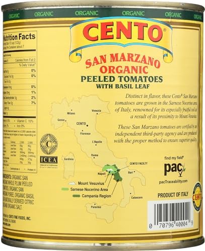 Cento Foods, Organic San Marzano Peeled Tomatoes, 28 Ounce