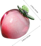 ABOOFAN Glass Fruit Decor, Hand Blown Crystal Figurines Collectibles, Artificial Fruit Ornament Tabletop Decoration for Home Kitchen Centerpiece, Dining Room Shelf Display (Peach)