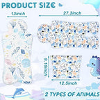 Pinkunn 2 Pcs Gel Car Seat Cooling Pad for Baby Summer Breathable Ice Cushion Multifunctional Ice Stroller Cooler Mat for Stroller Baby Dining Chair Child Safety Seat(Vibrant Color,Dinosaur, Sea)