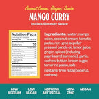 Brooklyn Delhi Golden Coconut Curry - Indian Simmer Sauce with Turmeric, Ginger, Lemon, & Coriander - 12 Ounces - Mild Enough for a kid, Flavorful Enough for a Foodie - Vegan - No Artificial Additives (2 Pack, Mango Curry)