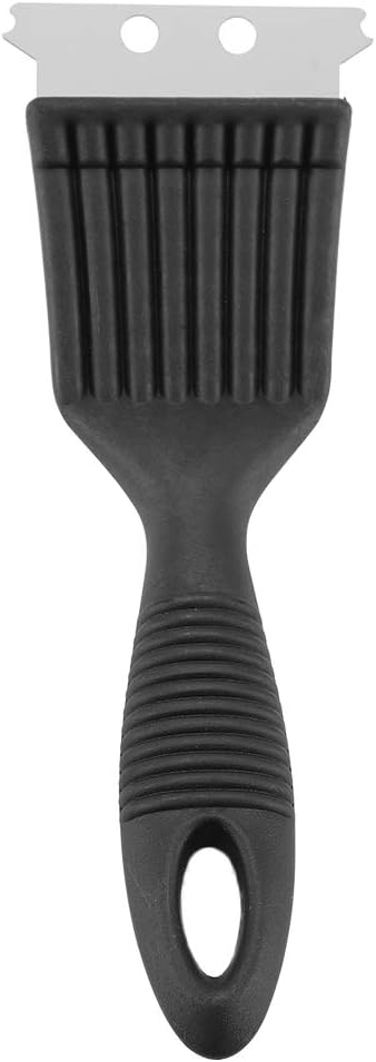 Jerliflyer Plastic Handle BBQ Cleaning Brush,Portable Ultra BBQ Cleaner,Stainless Steel Wire Bristles Powerful Cleaning Brush(black