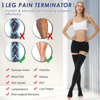 beister 15-20 mmHg Open Toe Medical Compression Stockings for Women Men, Thigh High Graduated Compression Socks with Dot Silicone Band, Support Circulation Pressure Stockings for Varicose Veins, Edema