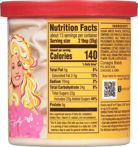 Duncan Hines Dolly Parton's Favorite Creamy Buttercream Flavored Cake Frosting, Easter Baking, 16 oz.