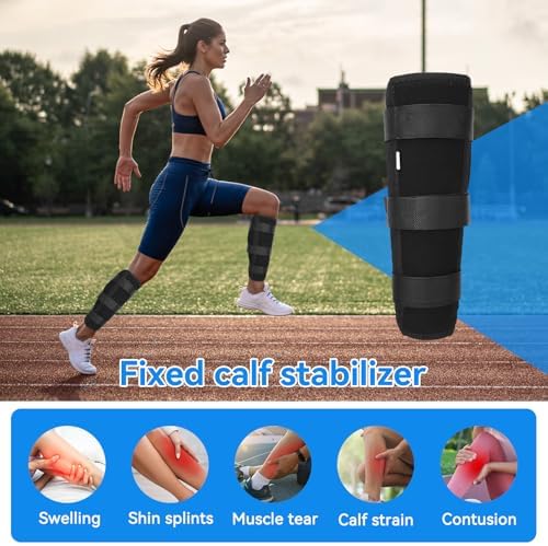 Calf Fixed Stabilizer, Comfortable Calf Support Strap Splint Tibia and Fibula Protector Shank Fracture Fixation Strap for Men and Women (L)
