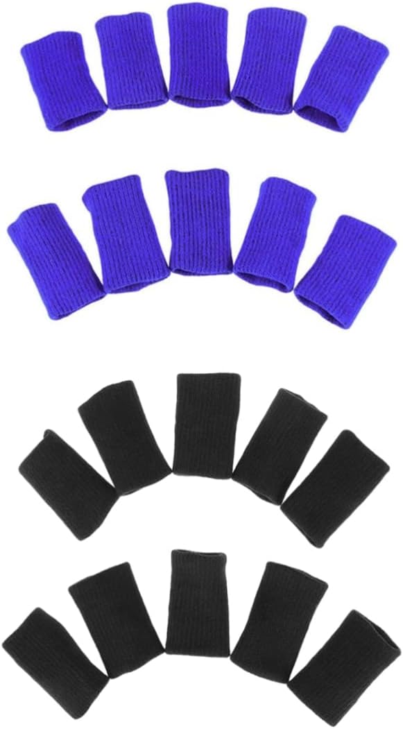 Didiseaon Finger Sleeve Support Brace 20pcs Gel Finger Protectors Breathable Elastic Thumb Guard for Sports for Basketball Tennis