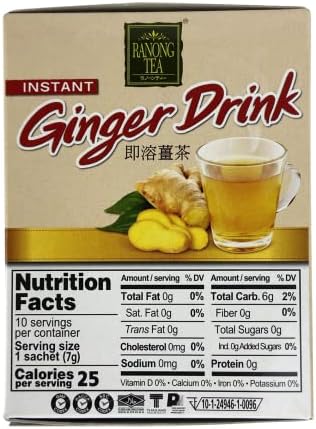 Ranong Tea Instant Ginger Drink 100% Ginger, 3 Boxes of 10 sachets