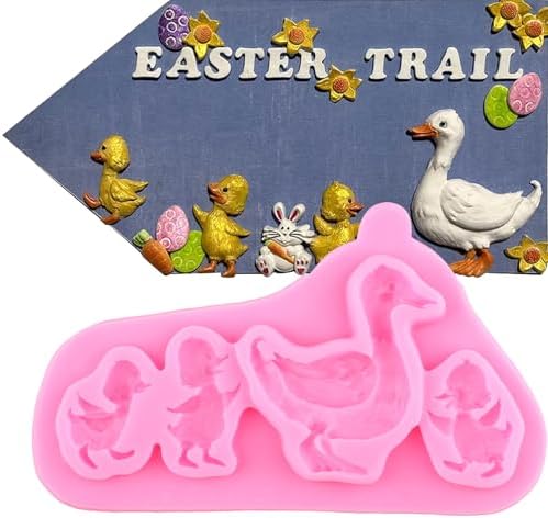 Duck Mother and Baby Silicone Molds Duck Fondant Mold For Farm Theme Cake Decorating Cupcake Topper Candy Chocolate Gum Paste Polymer Clay