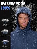 UIQUR Men's Cycling Jacket Rain Jacket Waterproof Windbreaker Raincoat Running Hiking Gear Hood Lightweight Packable
