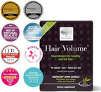 NEW NORDIC Hair Volume Tablets, 3000 mcg Biotin & Biopectin Apple Extract, Hair Vitamins to Support Natural Hair Growth, 90 Count (Pack of 1)