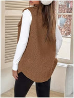 SOLY HUX Women's Button Down Fleece Outerwear Vest Sleeveless Teddy Jacket Coat Fall Winter Clothes
