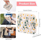 2 Pack Daisy Embroidered Sanitary Napkin Storage Bags, Cotton Menstrual Cup Pouch, Portable Tampon Holder, Period Kit for Women, Teen Girls