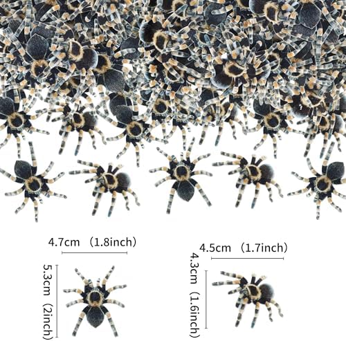 Ercadio 40Pcs Edible Halloween Spider Cupcake Toppers Edible Spider Cake Drink Topper Picks Horror Spiders Cupcake Decors for Halloween Theme Baby Shower Party Decoration