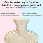 Hot Water Bottle Rubber with Soft Cover (2 Liter) Hot Water Bag for Cramps, Pain Relief, Removable Hot Cold Pack Hot Water Bed Warmer