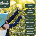 FARMER'S DEFENSE Gardening Arm Sleeves|UV Cooling Protective Sleeve Women & Men|Anti-Scratch Cover Sun UPF Outdoor Protection - Foragers - Gray - L/XL