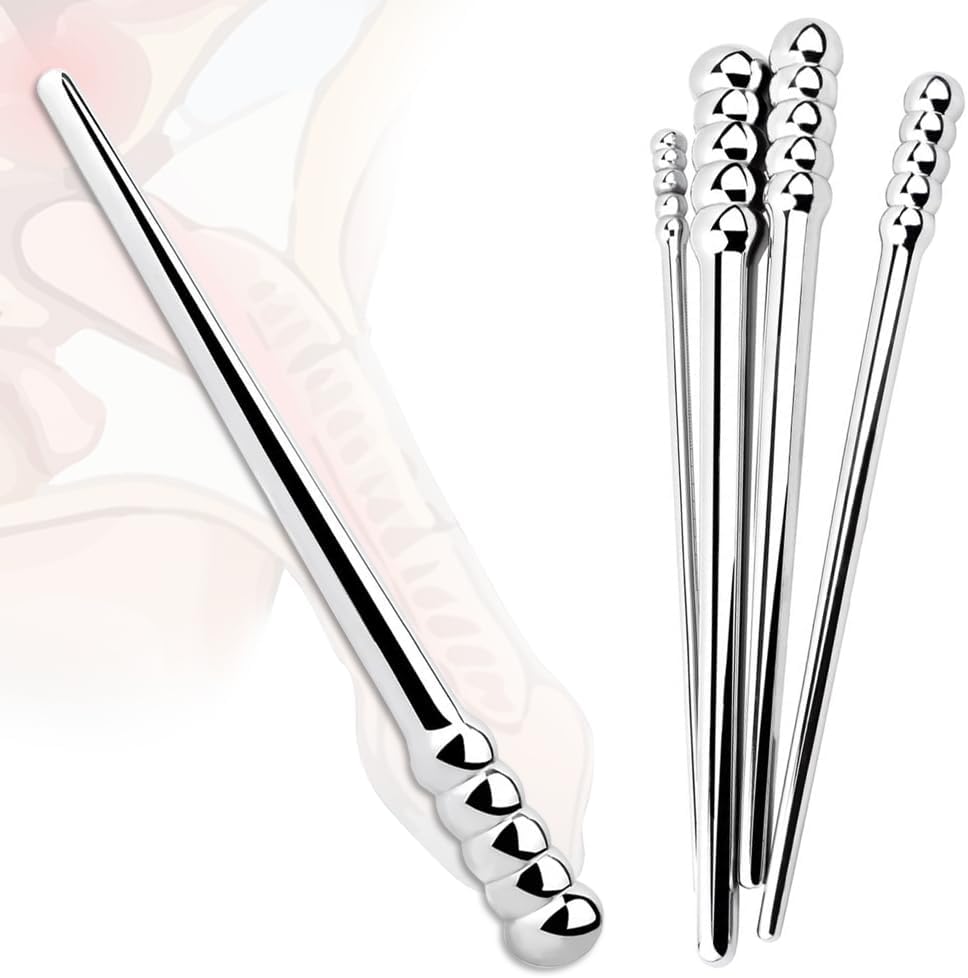 24cm Urethral Dilators with Scale Bladder Stimulation BDSM Sex Toy for Men, Smooth Metal Catheters Sounds Extra Long Penis Plug Urethral Sounding Prostate Masturbation Rod for Gay Male (S)