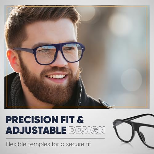 Yogo Vision 4 Pack Retro Oversized Reading Glasses Men Women – 2025 Stylish Square Frames, Lightweight & Durable Readers