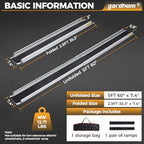 gardhom 1Pair 5FT Adjustable Wheelchair Ramp 60" L x 7.4" W Telescopic Ramps for Wheelchairs 600lbs Portable Wheelchair Ramps for Steps Home Threshold Doorways Steps Stairs with Carrying Bag
