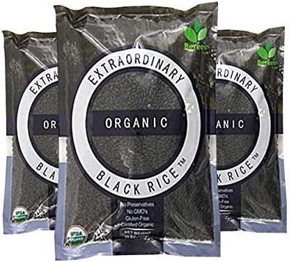 Bgreen Organic Black Rice Pack of 3 Non-GMO Kosher Gluten Free 3 lbs