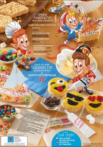 Kellogg's Rice Krispies Cold Breakfast Cereal,8 Vitamins and Minerals,Rice Krispies Treats,Giant Size,Original,24oz Box (1 Box),(Pack of 2)