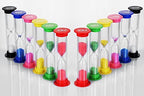 Dsmile Sand Timer,Plastic Hourglass Timer,Colorful Sandglass Hourglass Sand Clock Timer 30sec / 1min / 2mins / 3mins / 5mins / 10mins (12pcs)