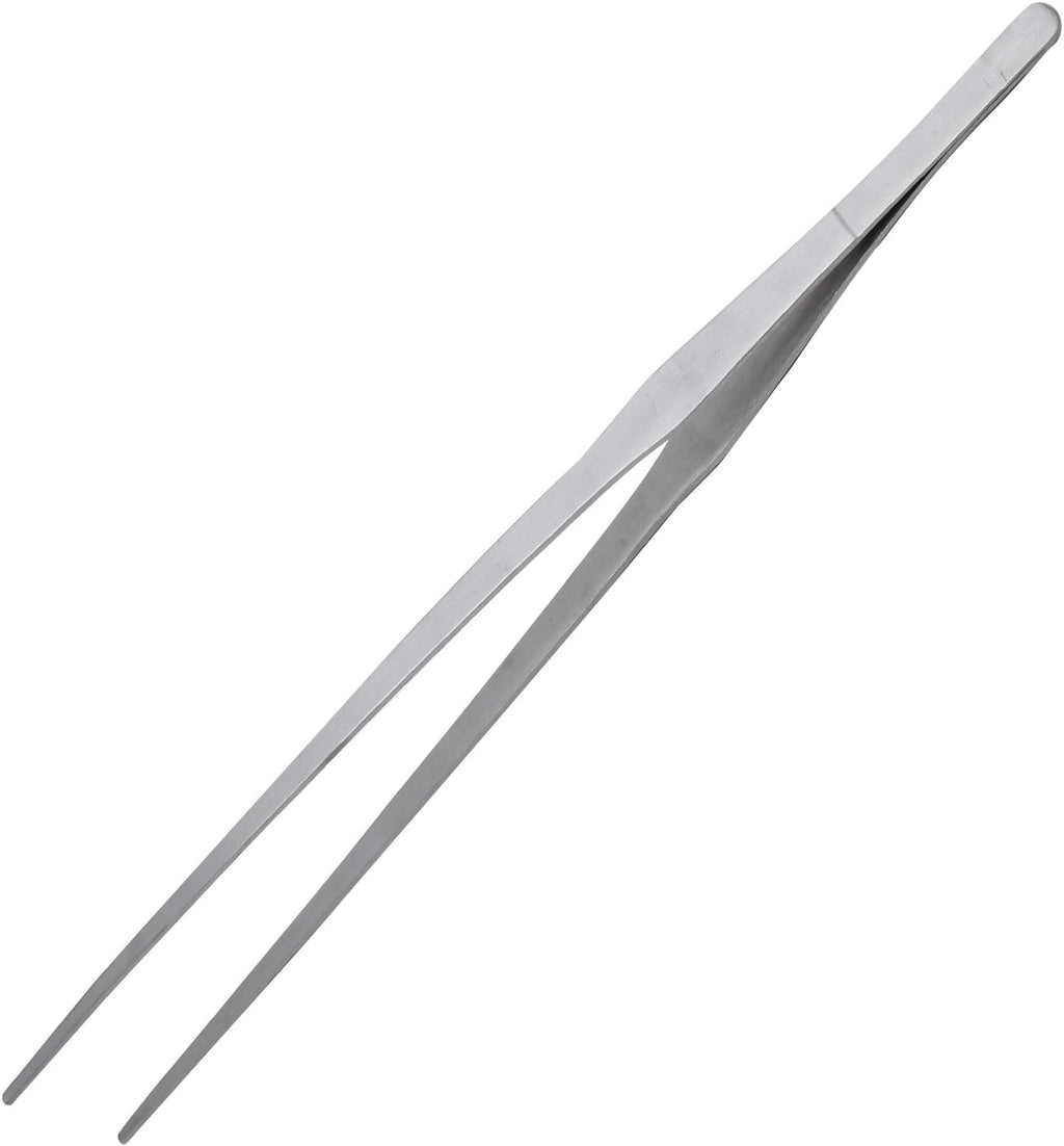 Bonsicoky 15 Inch Stainless Steel Tweezers, Non-Slip Long Straight Tweezers Tongs Tool with Precision Serrated Tips for Aquarium, Garden, Kitchen