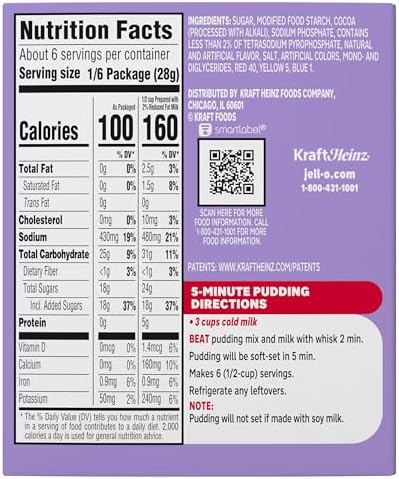 Jell-O Chocolate Instant Pudding & Pie Filling Mix, 5.9 oz Box, As Seen on TikTok (Pack of 3)