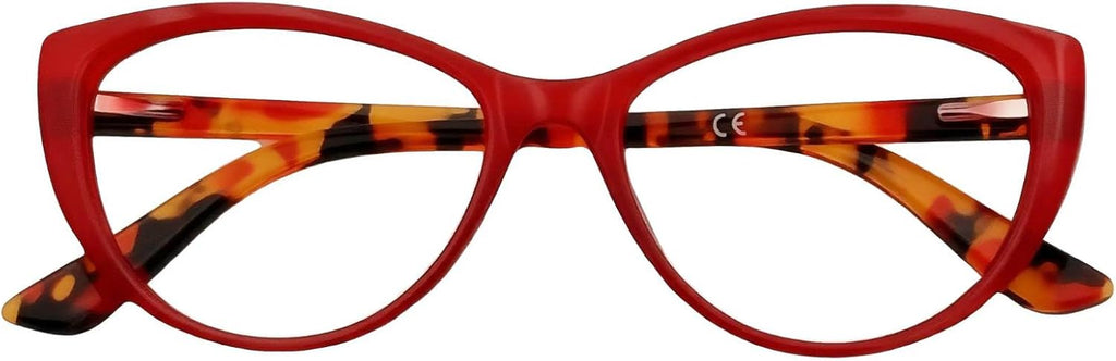 Classic Cateye Reading Glasses for Women – Retro Butterfly Frame, Blue Light Blocking Readers, HD Lens, Spring Hinge
