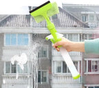 Multi-Function Window Squeegee Glass Cleaning Tool with Water Spray Plastic Window Wiper for Home and Car Glass Cleaning Cleaner (Green)