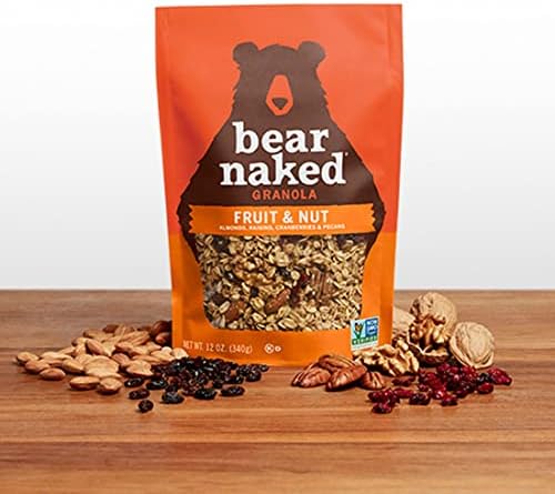 Bear Naked Granola Cereal, Whole Grain Granola, Breakfast Snacks, Fruit and Nut Medley (6 Bags)