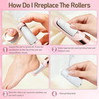 Callus Remover for Feet，Electric Foot Callus Remover with 2 Rollers 2 Speed,16 in1 Rechargeable Foot File Pedicure Kits for Dead Hard Cracked Dry Skin