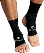 COPPER HEAL ANKLE Compression Sleeve (PAIR) - Highest Copper Infused Socks Arch Support Foot Swelling Achilles Tendon