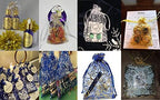 100pcs Sheer Organza Favor Bags For Wedding Baby Shower Rattan Print Gift Bags Samples Display Drawstring Pouches (4x6 inch, silver)