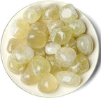 QINJIEJIE Citrine Polished Stones Tumbled Crystals Bulk Gemstones Healing Crystal Rocks Quartz Set Decorative Landscape Stone Natural Reiki Gem for Vase Filler Home Decoration Beginner Gift 0.5 LBS