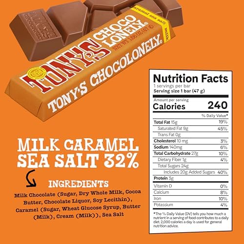 Tony’s Chocolonely Rainbow Chocolate Candy Bar Variety Pack, Belgian Dark & Milk Chocolate With Sea Salt, Caramel, Almond, Hazelnut, & Nougat, Made From Quality Fairtrade Cocoa, 6 Bars, 10.16 Oz
