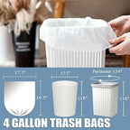 Beneval 4 Gallon Small Trash Bags, 250 Count, Unscented, Transparent, Durable, Ideal for Bathroom, Kitchen, Office, Bedroom