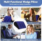 Inflatable Wedge Pillow for Traveling - Portable Bed Wedge Cushion for Feet Elevation,Back,Knee Support & Acid Reflux Relief,Wedge Pillows with Eye Mask for Sleeping,Seniors,Snoring on Chair,Sofa Use