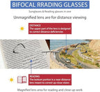 Rimless Transition Photochromic Bifocal Reading Glasses For Men and Women UV Protection Sunglasses Readers Titanium 2.0
