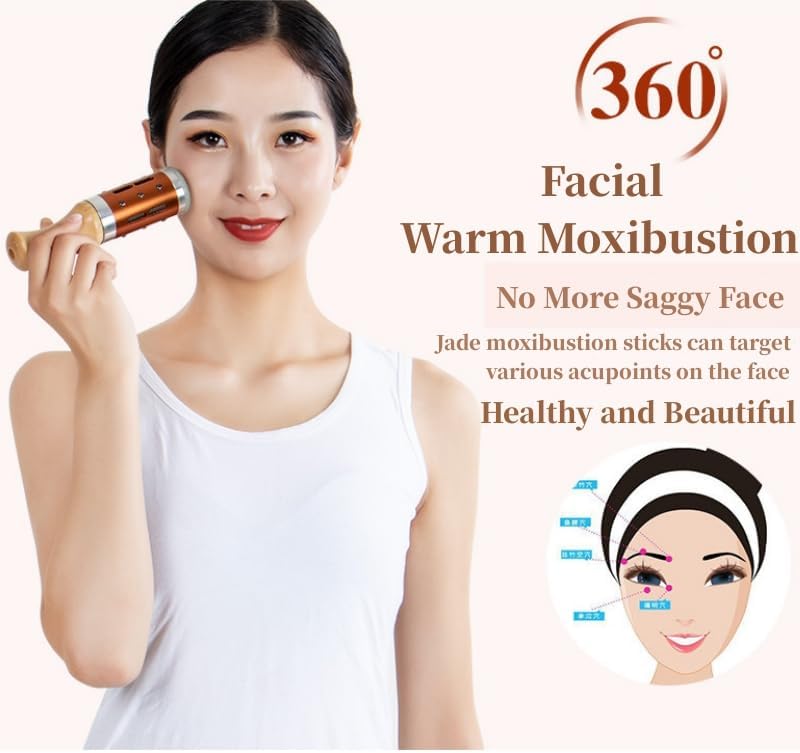 Moxibustion Pot Ceramic Moxa Sticks Burner Holder Portable Scraping Cup Pure Moxa 54 Rolls Heat Therapy Set Health Care Tool
