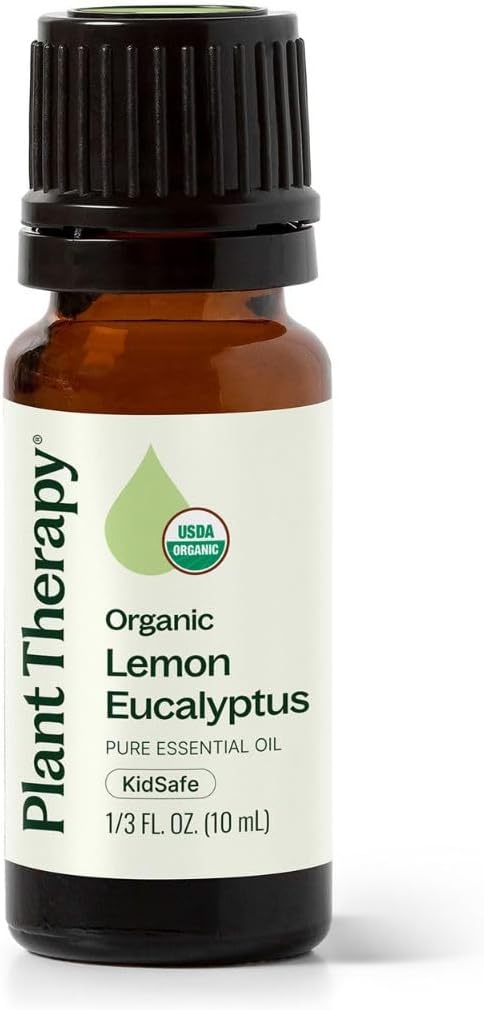 Plant Therapy Organic Lemon Eucalyptus Essential Oil 10 mL (1/3 oz) 100% Pure, USDA Certified Organic, Undiluted, Natural Aromatherapy, Fresh Scent for Deodorizing