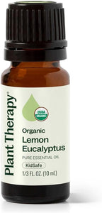 Plant Therapy Organic Lemon Eucalyptus Essential Oil 10 mL (1/3 oz) 100% Pure, USDA Certified Organic, Undiluted, Natural Aromatherapy, Fresh Scent for Deodorizing