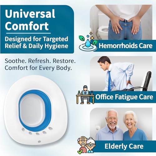 Msiori Sitz Bath for Toilet Seat, Hemorrhoids and Postpartum Care - Yoni Steam Seat - Pregnant Women and Perineal Care, Sits Bath Kit for Women - Collapsible
