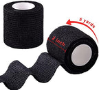 BQTQ 30 Rolls Self Adherent Wrap Stretch Bandages Self Adhesive Bandage Wrap 2 inch Self Stick Bandage Wrap Tape for Wrist Ankle Swelling Sprains (Black)