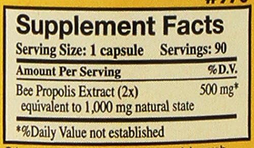 Propolis-Raw Unprocessed 1000mg Y.S. Organic Bee Farms 90 Caps, Pack of 2