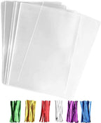 SOMIOCO 100 pcs Clear 5" x 7" Flat Cello Cellophane Bags Poly Treat Bags 1.4 mils for Gift Wrapping, Bakery, Cookie, Candies, Toast, Dessert, Party Favors Packaging