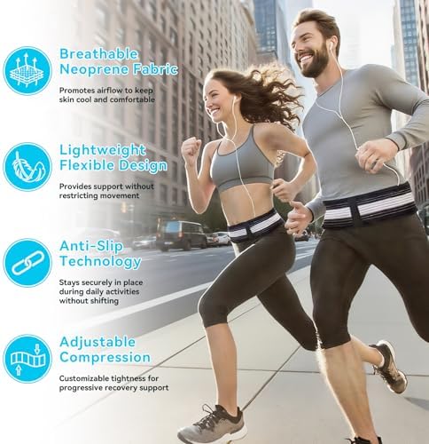 Lower Back Brace for Pain Relief - Adjustable Back Support Brace for Sciatica, SI Joint, Hip & Spine Pain - Breathable Lumbar Support Belt for Men Women for Work, Home or Exercise
