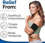 ARMSTRONG AMERICA Bicep Tendonitis Brace, Bicep Band & Upper Arm Compression Sleeve I Triceps & Biceps Muscle Support For Upper Arm Tendonitis Pain Relief Or Bicep Strains (LARGE 10" to 16")
