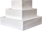 6" Square Cake Dummy 4" High Foam Cake Dummies Polystyrene Circle Dummy for Wedding Birthday Cakes Crafting Modeling Art Project Displays
